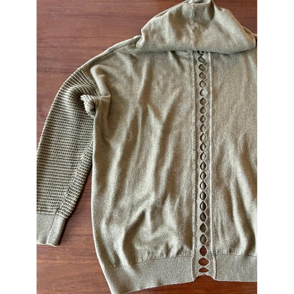 Olive Green Lightweight Hoodie Sweater - Picture 4 of 5
